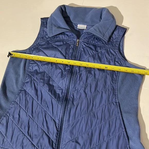 Columbia Blue Quilted Vest Womens XL Fleece Winter - Picture 3 of 7